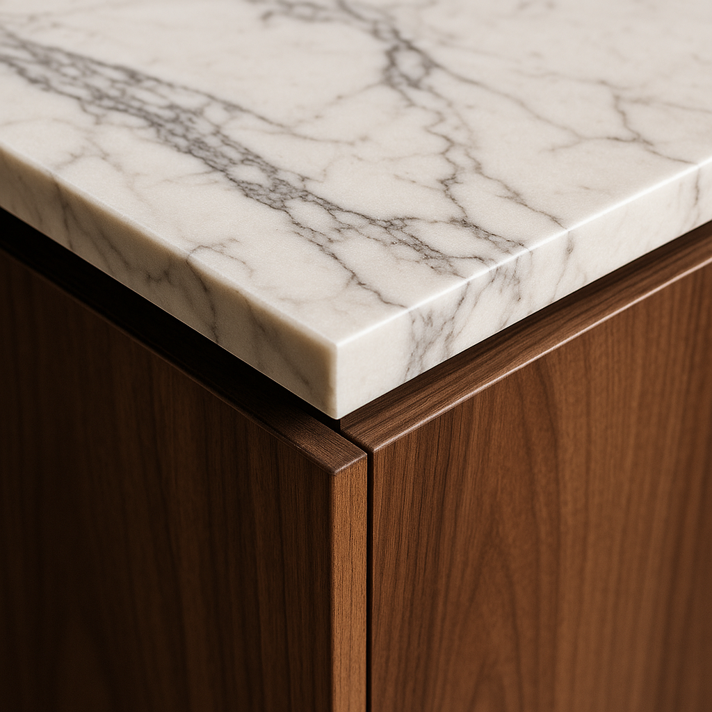 Detalle de mueble con perfil y encimera